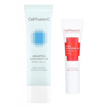CELL FUSION C Aquatica Sunscreen 100 SPF 50+ 35 ml + Laser Sunscreen 100 SPF 50+ 10 ml (zestaw 2 produktów)
