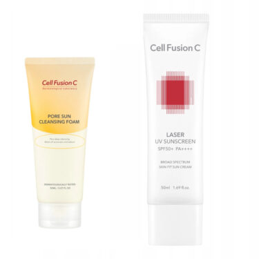 CELL FUSION C  Laser UV Sunscreen SPF 50+/PA++++ 50 ml + Pore Sun Cleansing Foam 50 ml