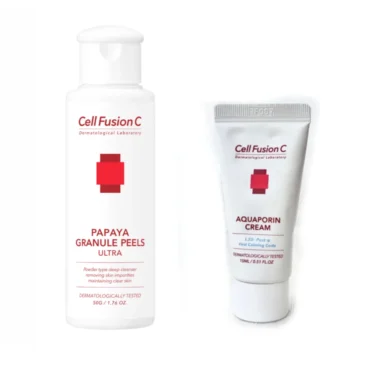 CELL FUSION C Papaya Granule Peels 50 g + Aquaporin Cream 15 ml